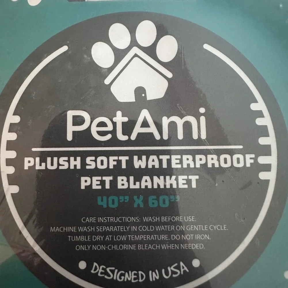 PetAmi Waterproof Dog Blanket Large 60x40 Reversible Sherpa Fleece Grey
